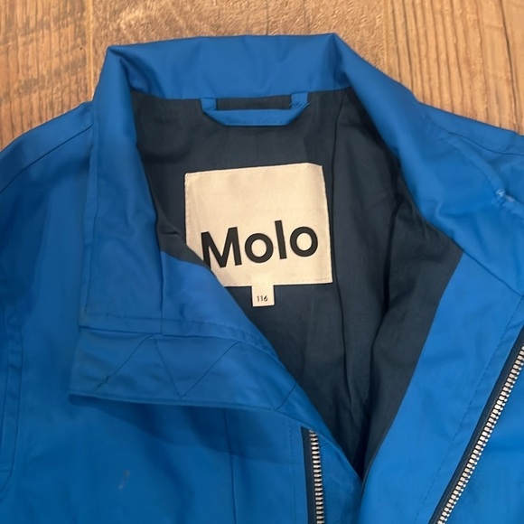 Molo Kids Blue Rain Jacket Size 6 - Picture 3 of 7